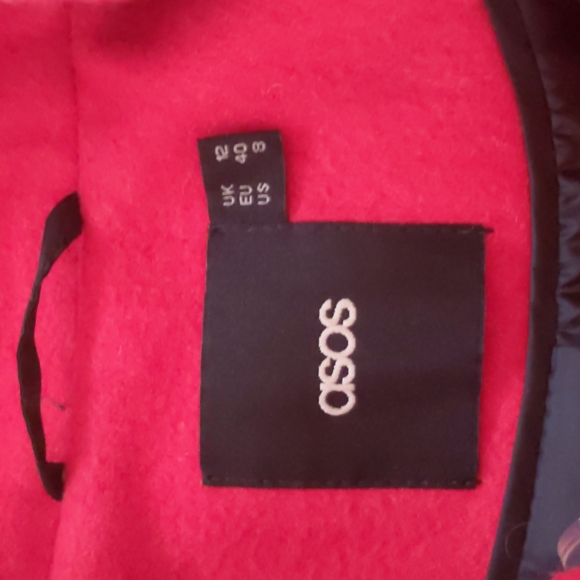 ASOS Red wool blend winter coat - Picture 6 of 8